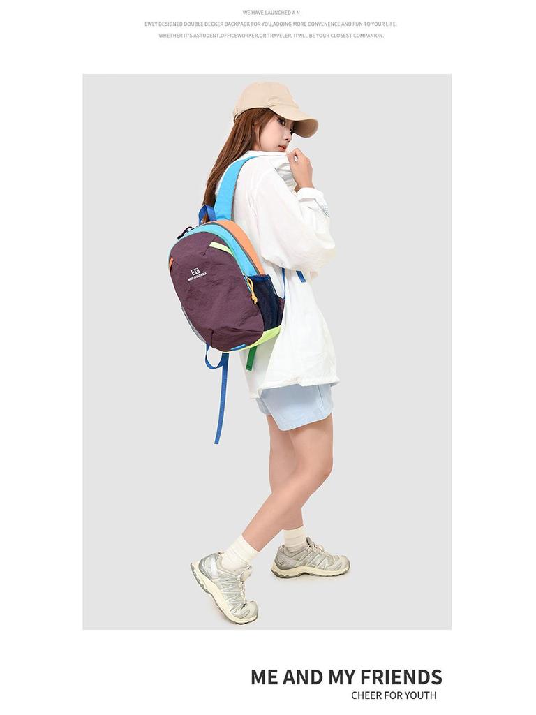 Trendy Unisex Outdoor Backpack - Color Block School, Sports & Travel