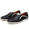 Fashion Italian Mens Shoes Comfy Summer Men Loafers Non-Slip Genuine Leather Moccasins Light Breathable Slip On Boat Shoes Lightweight