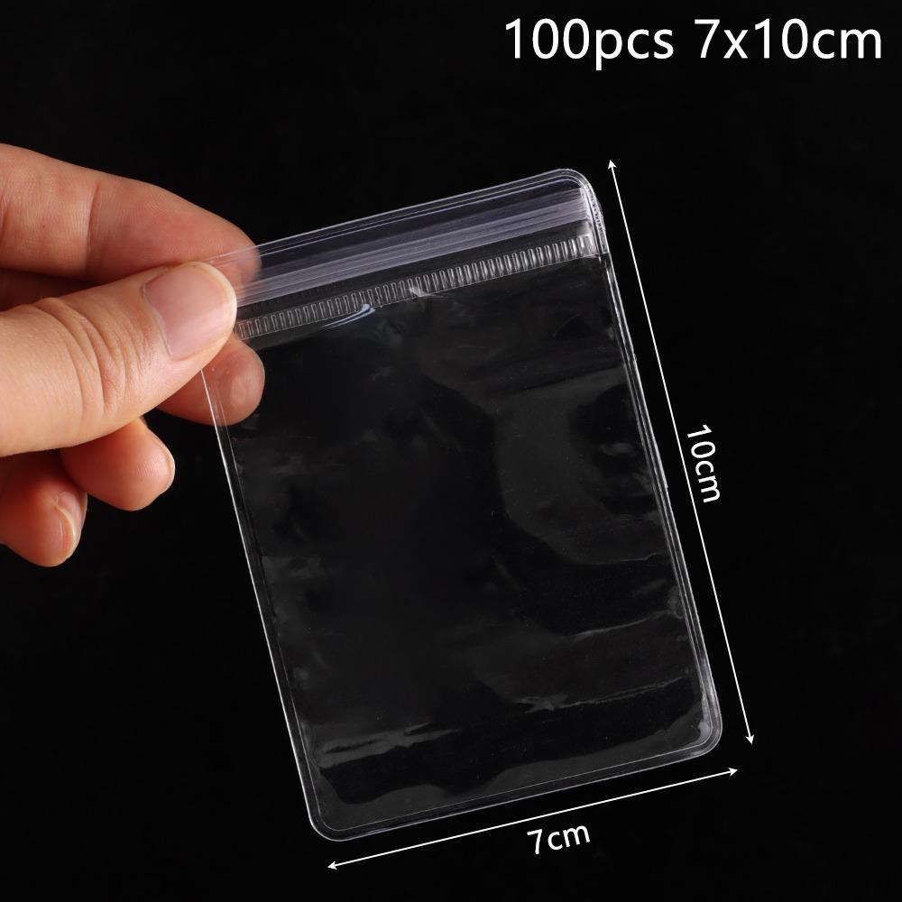 100Pcs PVC Plastic Self Sealing Bag Transparent Jewelry Bag Zip Lock Bags  Necklace Bracelet Ring