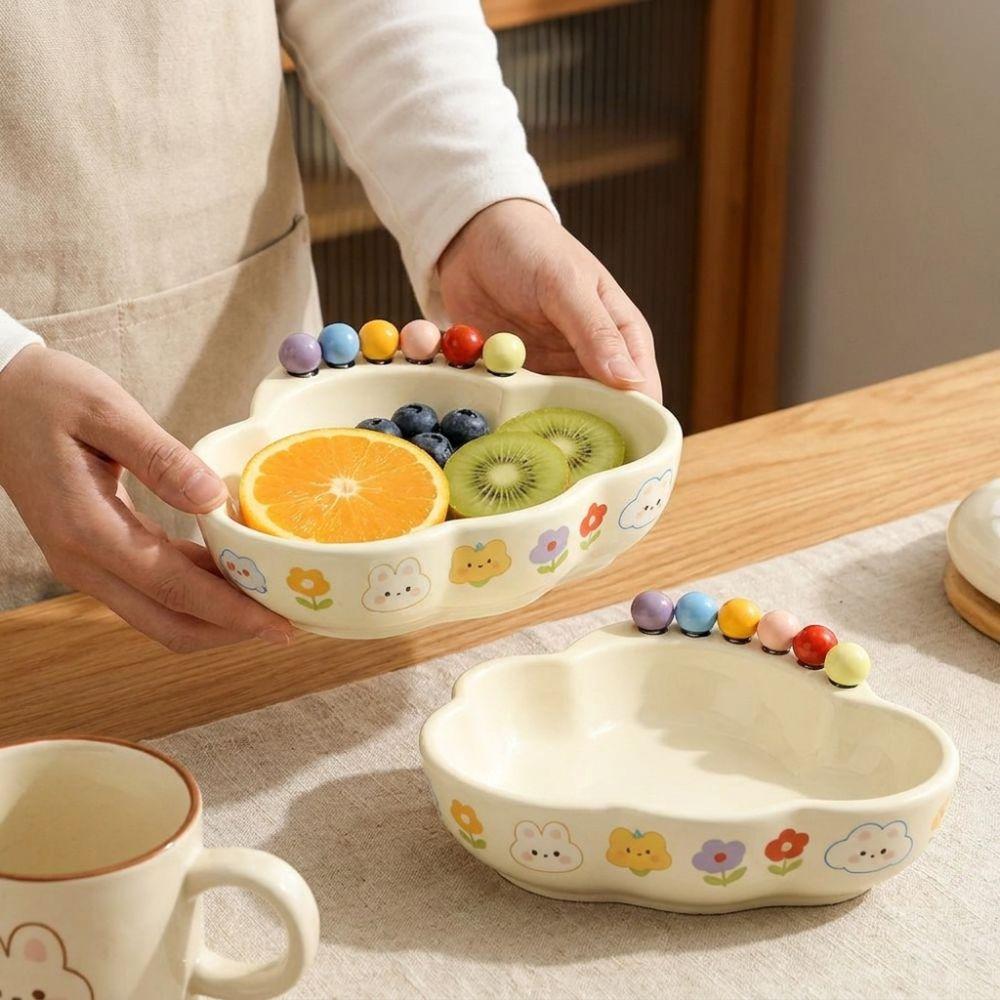 Cloud Shape Fruit Storage Tray Plastic Dessert Salad Bowl Durable Fruit Serving Plate Entryway