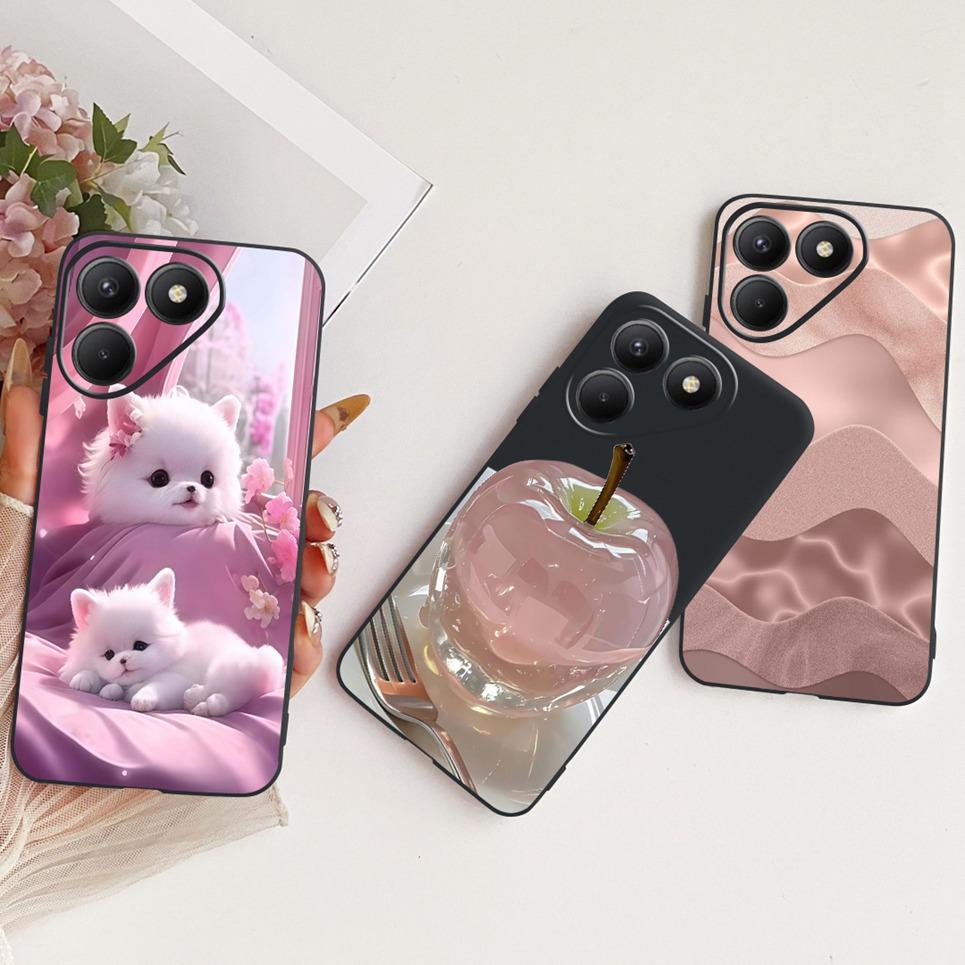 Чехол для Tecno Pova 7 4G 5G LJ6 LJ7 Чехол для телефона Pova 7 Pro Pova7 Ultra Чехлы Милые Мультяшные Животные Дракон Лев Мягкая Черная Крышка
