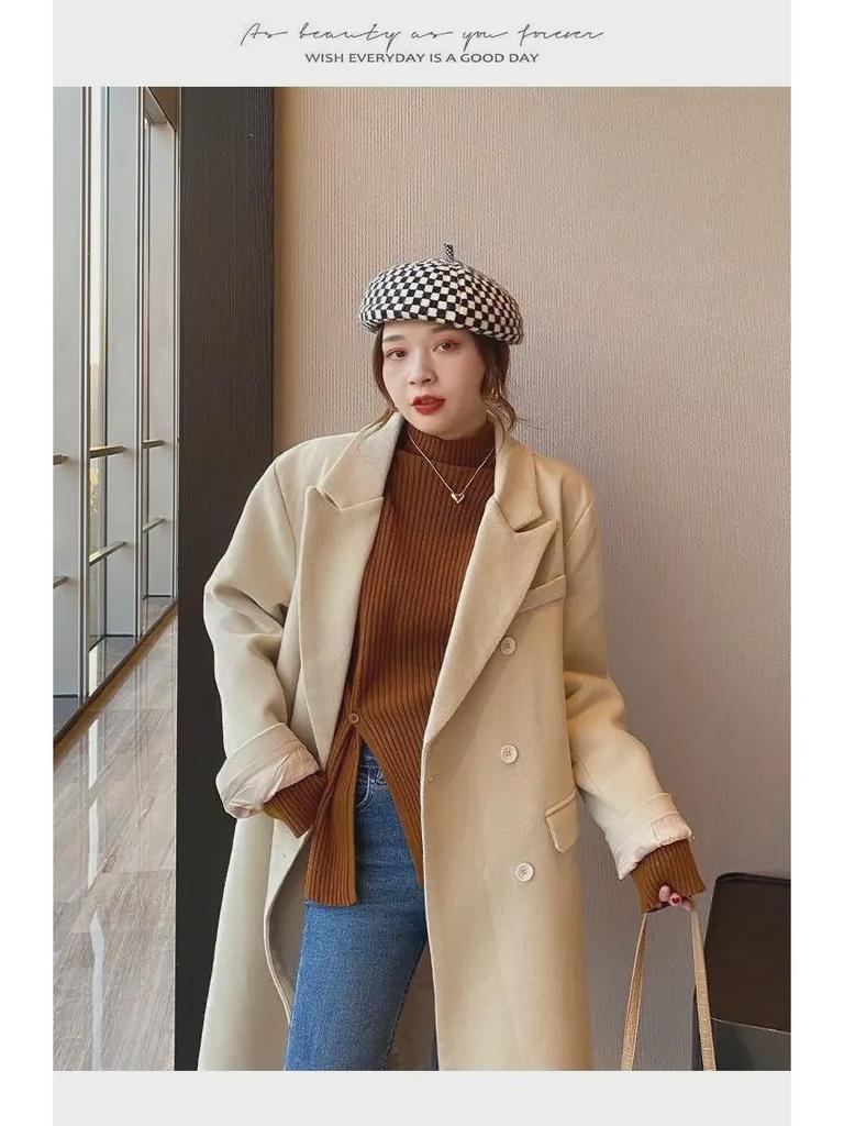 Women's Half Turtleneck Sweater - 2025 Autumn/Winter Fashion, Loose Fit, Versatile, Slimming, Split-Knit Design