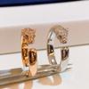 Half-diamond Leopard Ring 18K Rose Gold Opening Men's and Women's Rings Niche Design