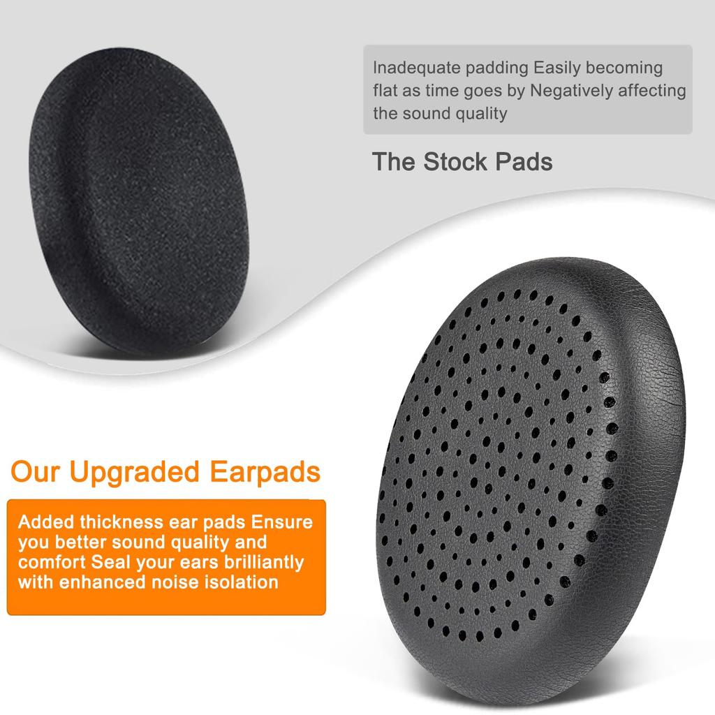 SOULWIT Replacement Ear Pads, Ear Cushions, Compatible with Logitech H800 Headset, Noise-Isolating Foam Earmuffs, Soft Protein Leather - Black