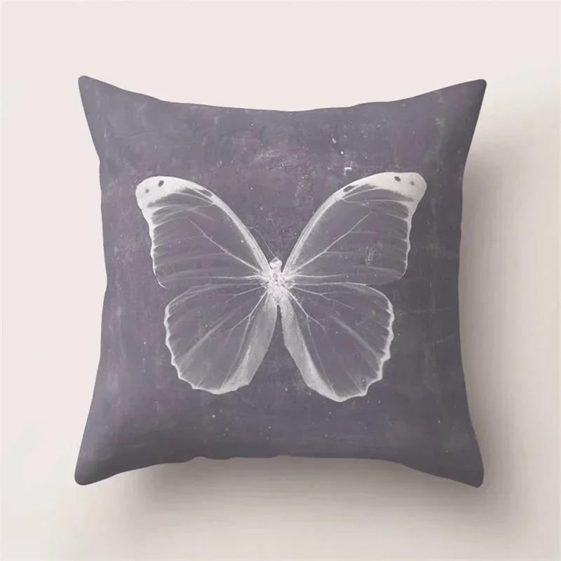 Beautiful Butterfly Print Decorative Pillow Cover Car Sofa Square Cushion Pillow Cover