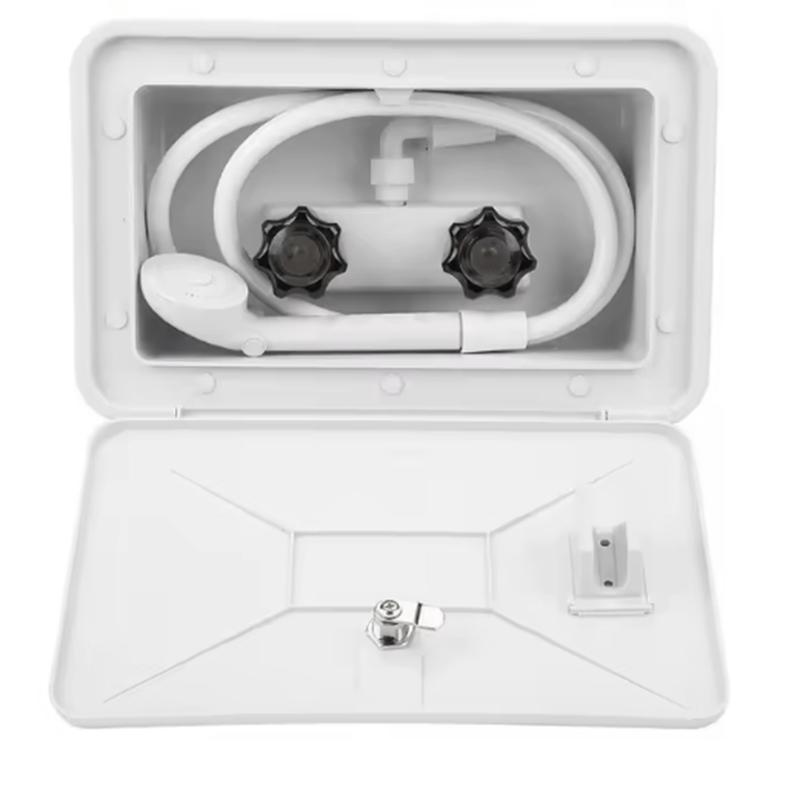 L10A RV Exterior Shower Box Quick Connect Sprayer & Hose Faucet Hose For Motorhome Boat Accessories