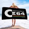 Логотип Commodore 64 Микрофибровое одеяло Быстросохнущие пляжные полотенца Большой размер Печать Супервпитывающее Полотенце-одеяло для бассейна