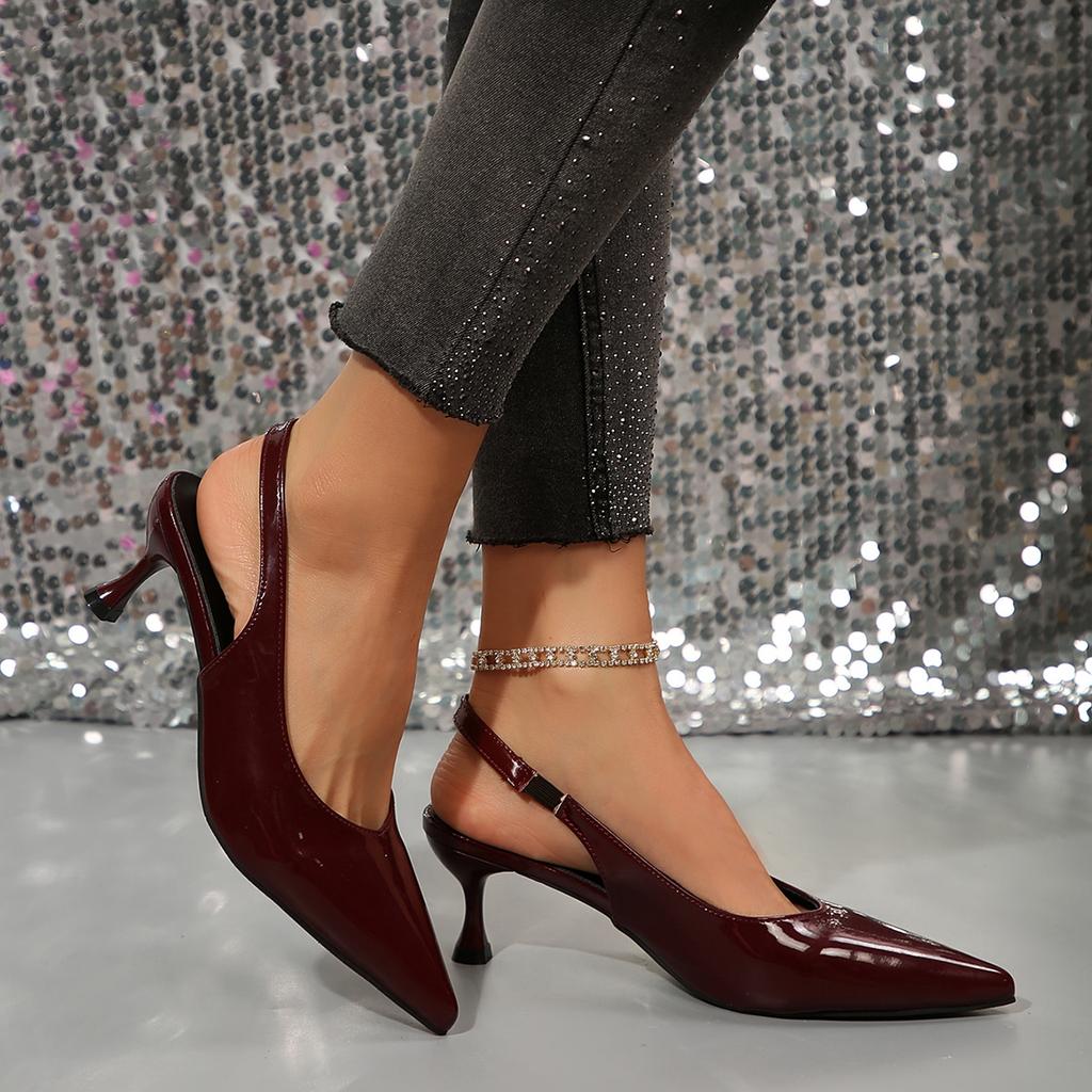 Fashion New In 2025 Pumps Footwear Elegant Women Heeled Shoes Fashion Buckle Strap Female Pointed Toe Slingbacks Ladies High Heels Shoes
