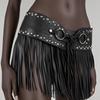 Пряный ремень с заклепками в стиле панк, кисточки из искусственной кожи, простые пояса для украшения юбки, женский/девичий