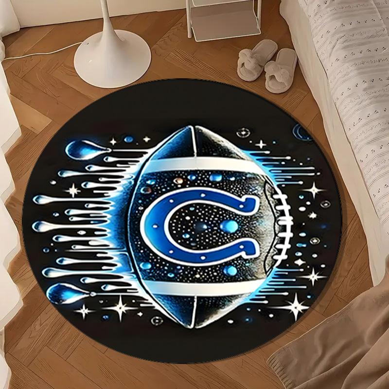 Indianapolis Colts Football Round mat, Anti-slip Circle Carpet Chair rug For livingroom,Bedroom, doormat home decor Gift Christmas Gifts