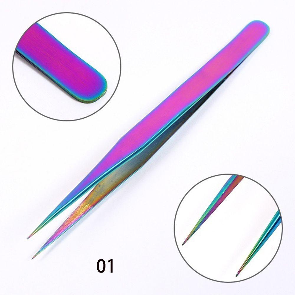 Straight  Nail Art Supplies Eye Lashes Tweezer Extension Tools False Eyelashes Clip Applicator