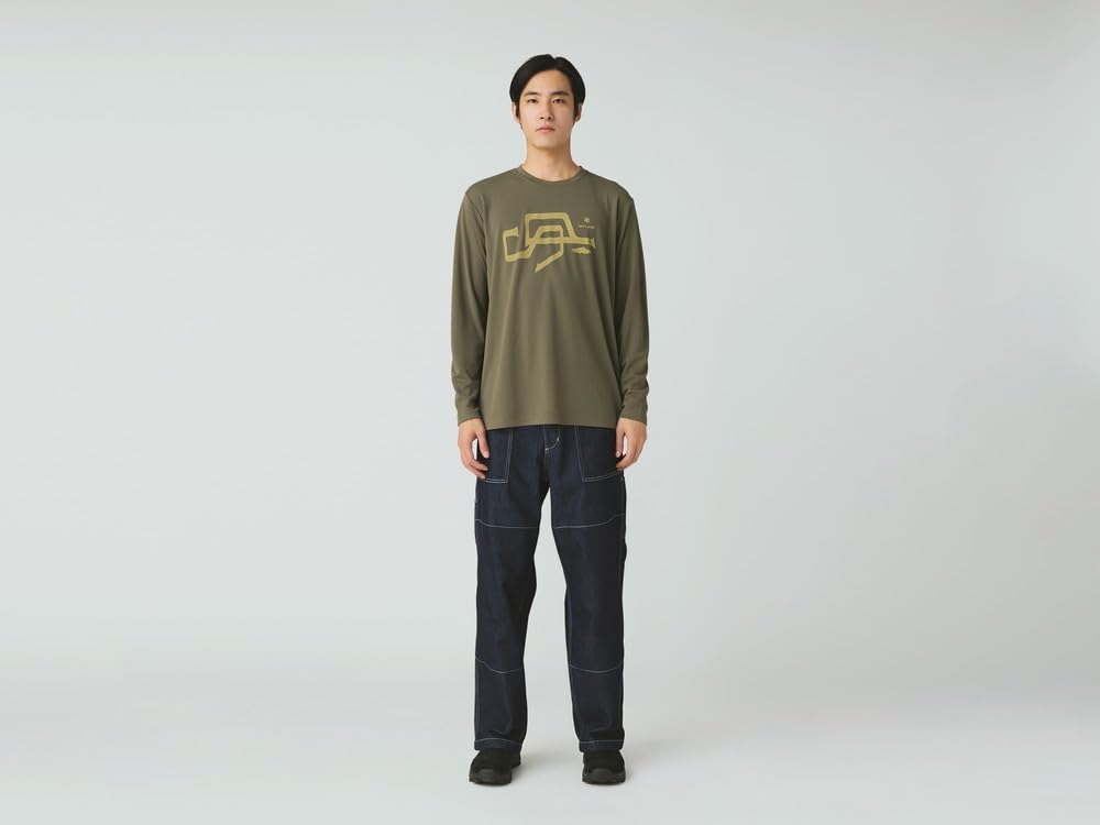 Snow Peak SP Logo Graphic Long Sleeve Cut and Long Sleeve and Size S T-Shirt SPF-TS-25AU901, Sew, T-Shirt, Men's Women's, GREIGE,