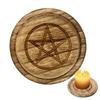Witch Altar Tray Astrology Plate Ritual Dish Decor Pentacle Candle Holder Pentagram Wooden Tray With Pentagram Home Decor