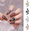 60Pcs/Box Snake Nail Charms with Rhinestones Elegant And Fashionable Nail Art Accessories for Women And Girls
