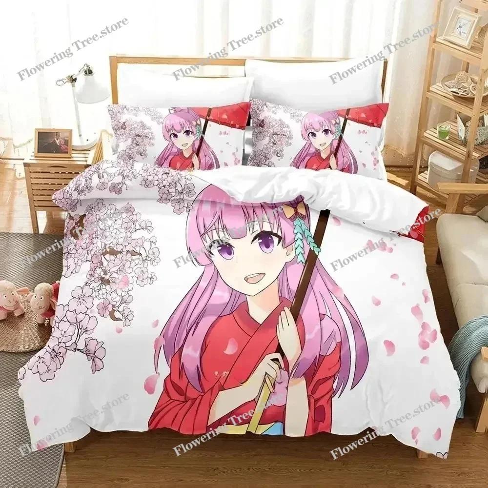 OreShura Комплект постельного белья Односпальный Полуторный Двуспальный Кинг-сайз Комплект для кровати Взрослый Детский Спальня Комплекты пододеяльников 3D-принт Аниме Простыня