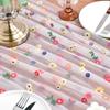 Semi-Transparent Tulle Table Runner Vintage Wedding Desktop Decoration Floral Tablecloth  Party