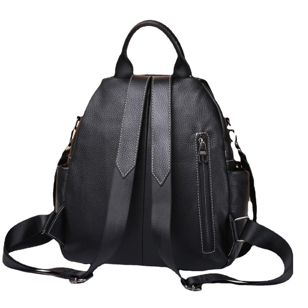 Cowhide Women's Backpack, Simple Travel Schoolbag, Large-capacity Women's Bag, Soft Leather Duffel Bag