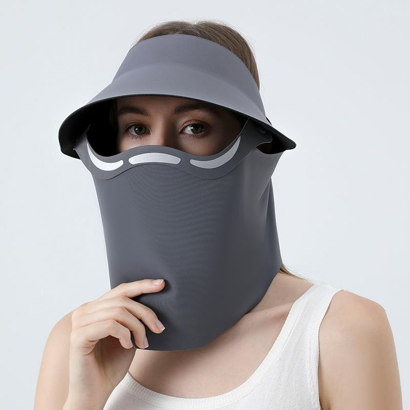 Nylon Neck Guard Magnetic Sun Hat for Women Sun Protection Cap for Outdoor Sports Full-Face Sunscreen Mask with Neck Protection