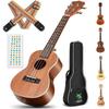 CAHAYA 23 Inch Ukulele Soprano Sapele Wood 3 Year Warranty Soprano Ukulele Ukulele Beginner 3 Piece Set of Accessories Strap x 1 Chord Chart x 1 Gig