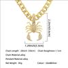 Stereo Full of Diamond Scorpion Pendant Necklace Hipster Punk Biker Wearing Cuban Chain Choker
