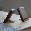 Black Walnut Wooden Desktop Phone Stand, Stylish & Sturdy Office Phone Holder, Perfect for Desk Organizing & Hands-Free Use