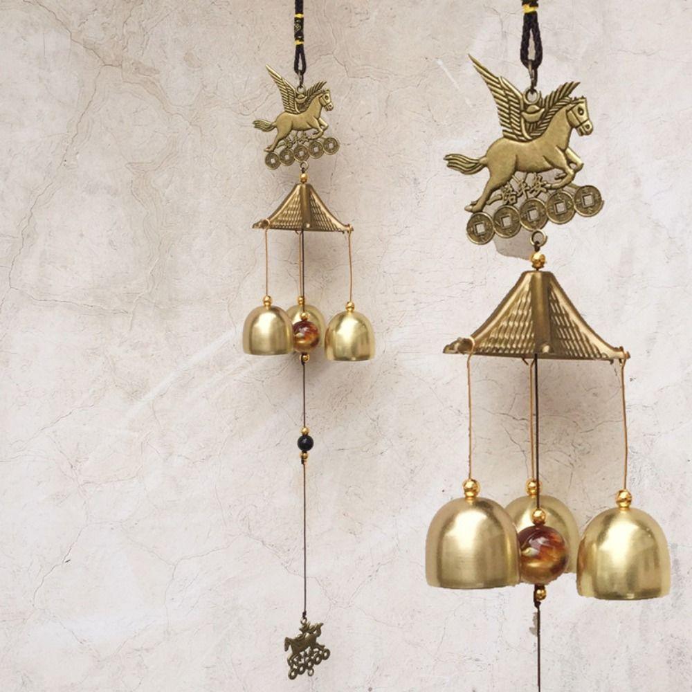 Copper Bells Hanging Ornament DIY Pendant Wind Chimes Outdoor Lucky Pendants