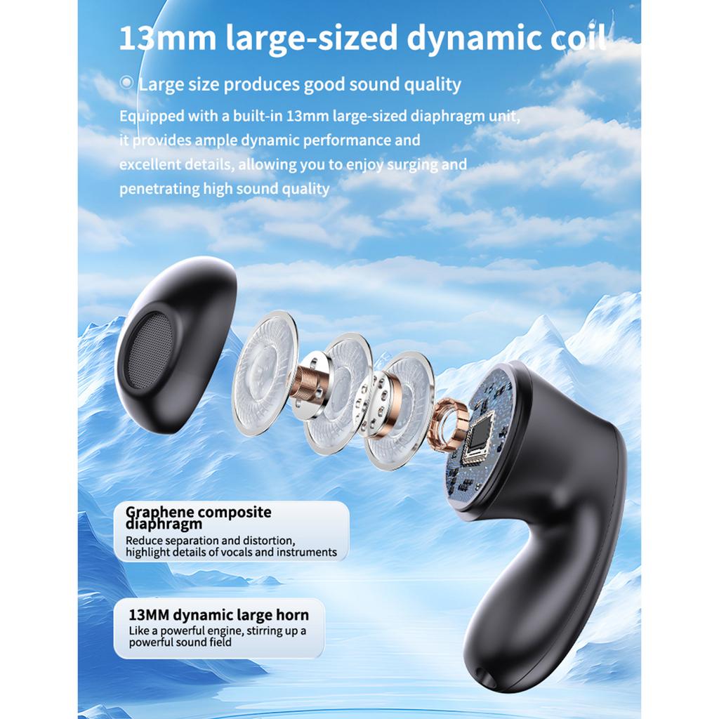 RD40 Transparent Bin Cloud Sense Wearing Experience BT Wireless Headset 24h Ultra Long Life 13mm