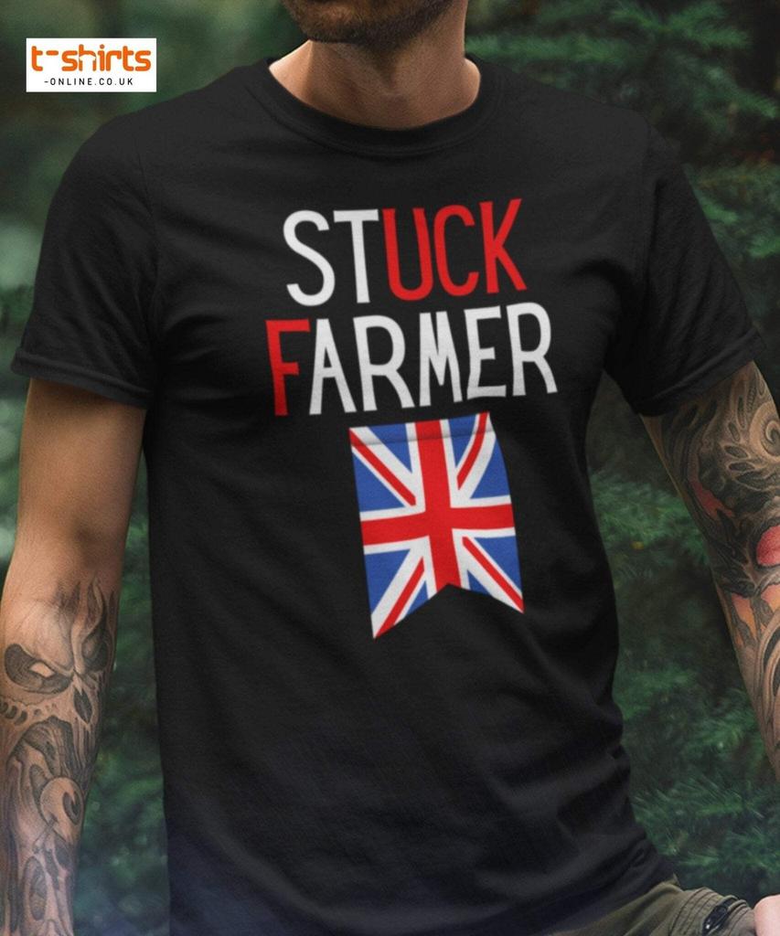 Stuck Farmer Funny UK T-Shirt | Satirical Tee