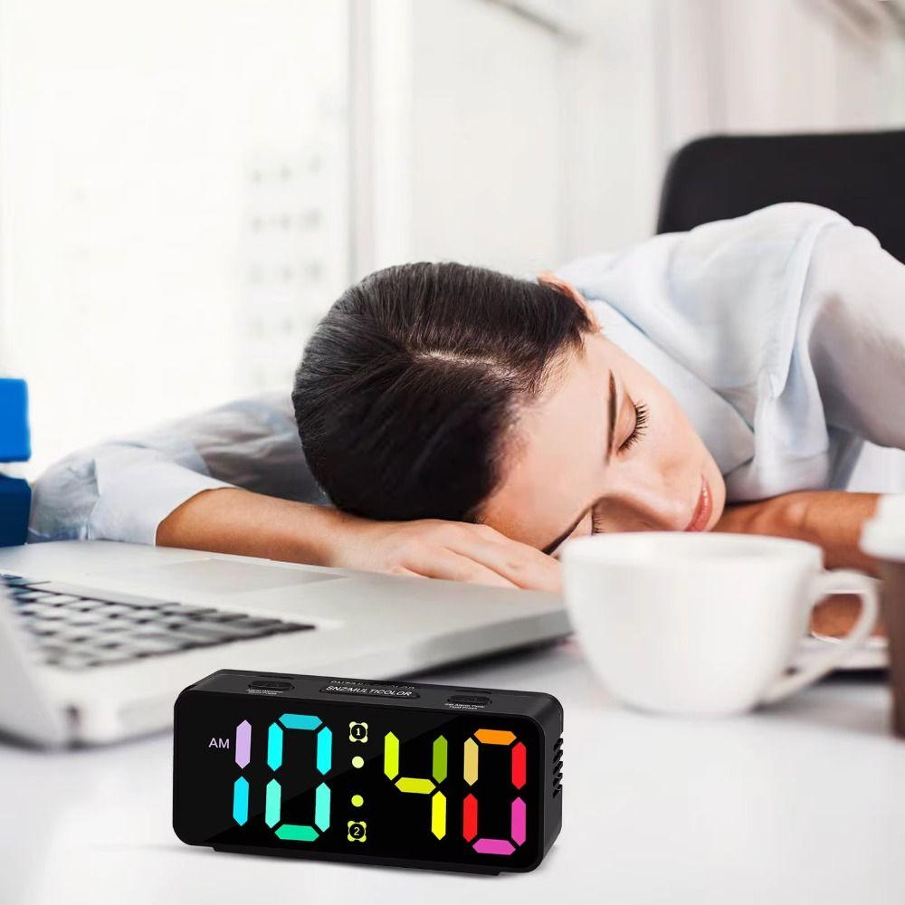 RGB Display Table Clock Multi-functional Digital Alarm Clock Clock Desktop Alarm Clock Table