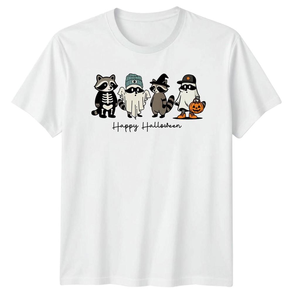 Happy Halloween Raccoon Costumes Holidays Unisexs TShirt Unisexs Tee