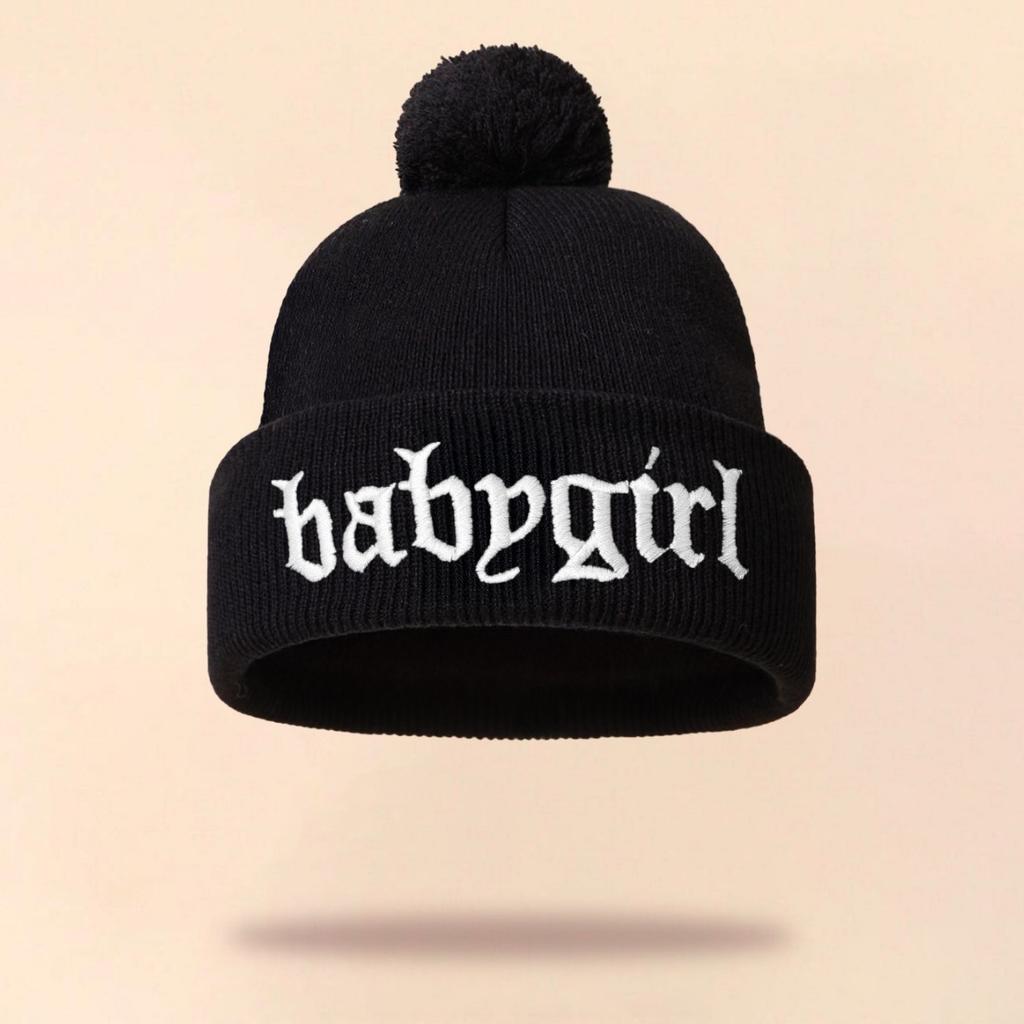 Autumn And Winter Thin Knitted Hat Men'S And Women'S Embroidered Wool Cold Hat Student Shopping Sweet Cute Pullover Hat