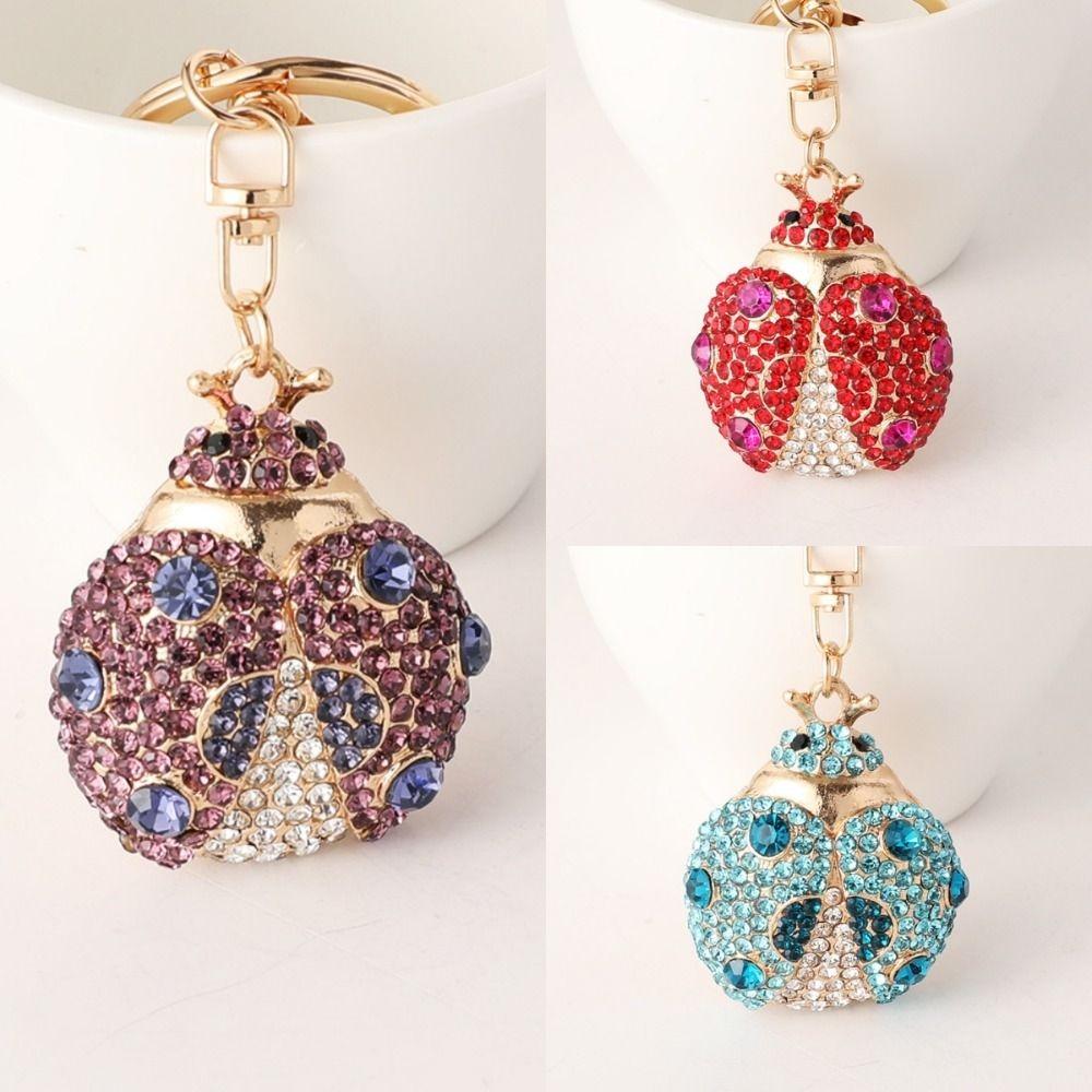 Bag Charm Ladybird Insect Keyring Animal Rhinestone Hanging Pendant  for Women/Men