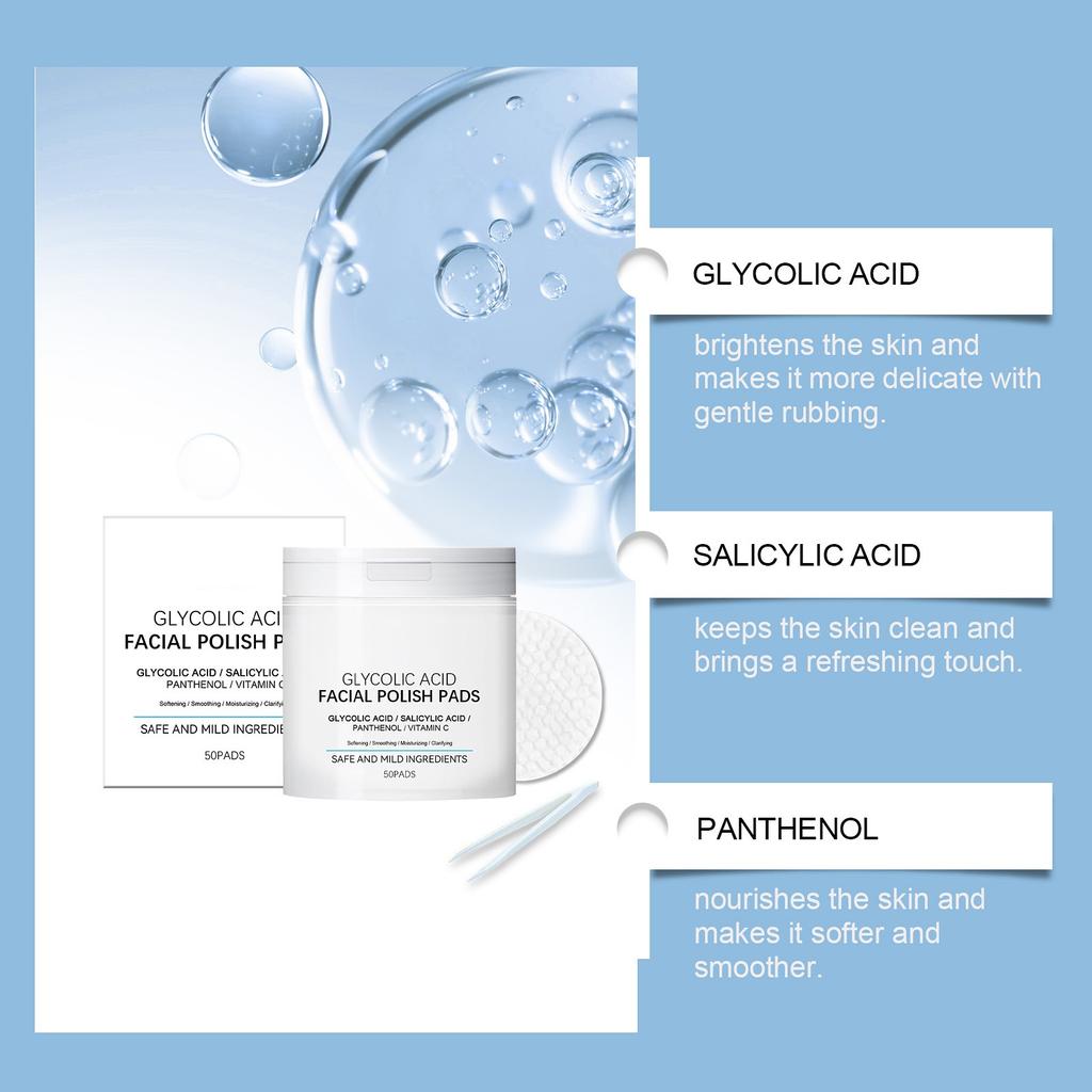 Glycolic Exfoliating Face Pads | Exfoliation With Salicylic & C, E | Hydrating & Firming With Hyaluronic & Calendula | Cruelty-Free, Der5ml