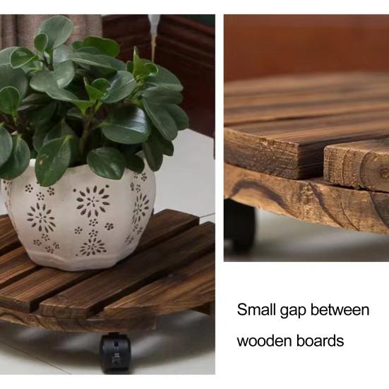 2 шт. круглая деревянная подставка для растений с колесами прочная несущая без сборки