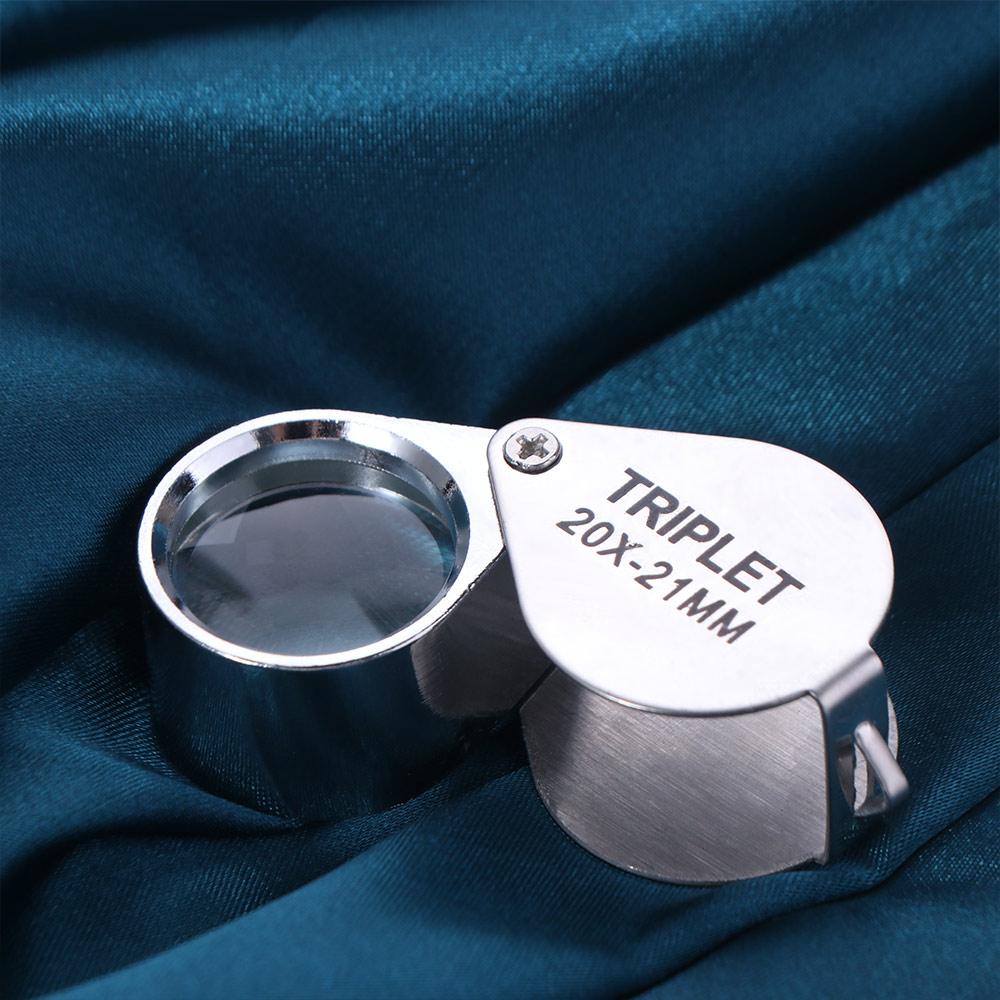Mini 10-30X Pocket Loupe Metal 10x20x 30x Jewelry Magnifying Glass Antique Jade Coin Identification Folding Reading Magnifier