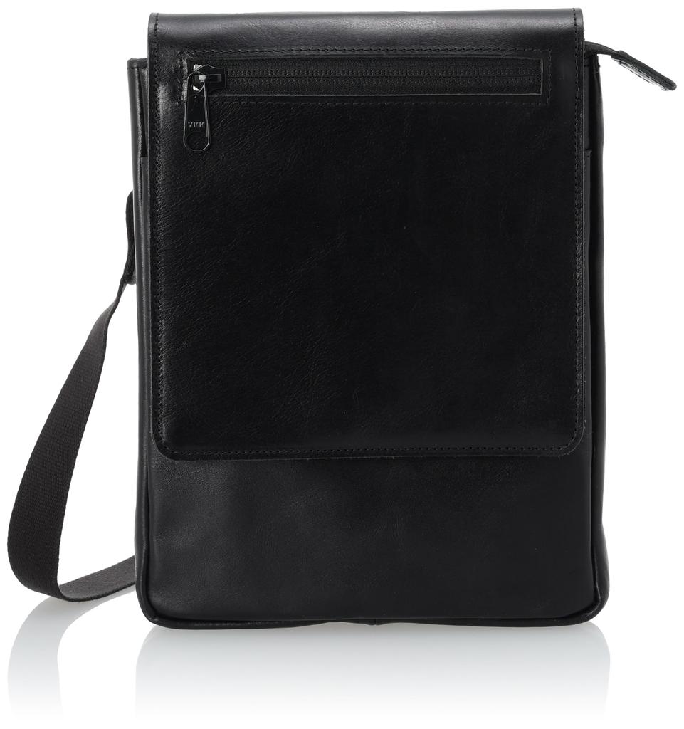 Muddy Jack Soup Men's Small Black Shoulder Bag, Genuine Leather, Simple Design, Made in Japan, No. 76158 MJS