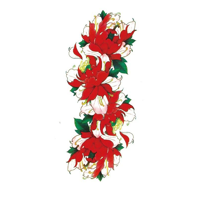 Наклейка с изображением цветка голубой розы, большой узор в виде цветка сливы, водонепроницаемая наклейка с изображением цветка на руке, образец татуировки