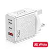 Многопортовое USB и Dual PD Type-C зарядное устройство для США/ЕС/Великобритании - 30 Вт Дорожный адаптер