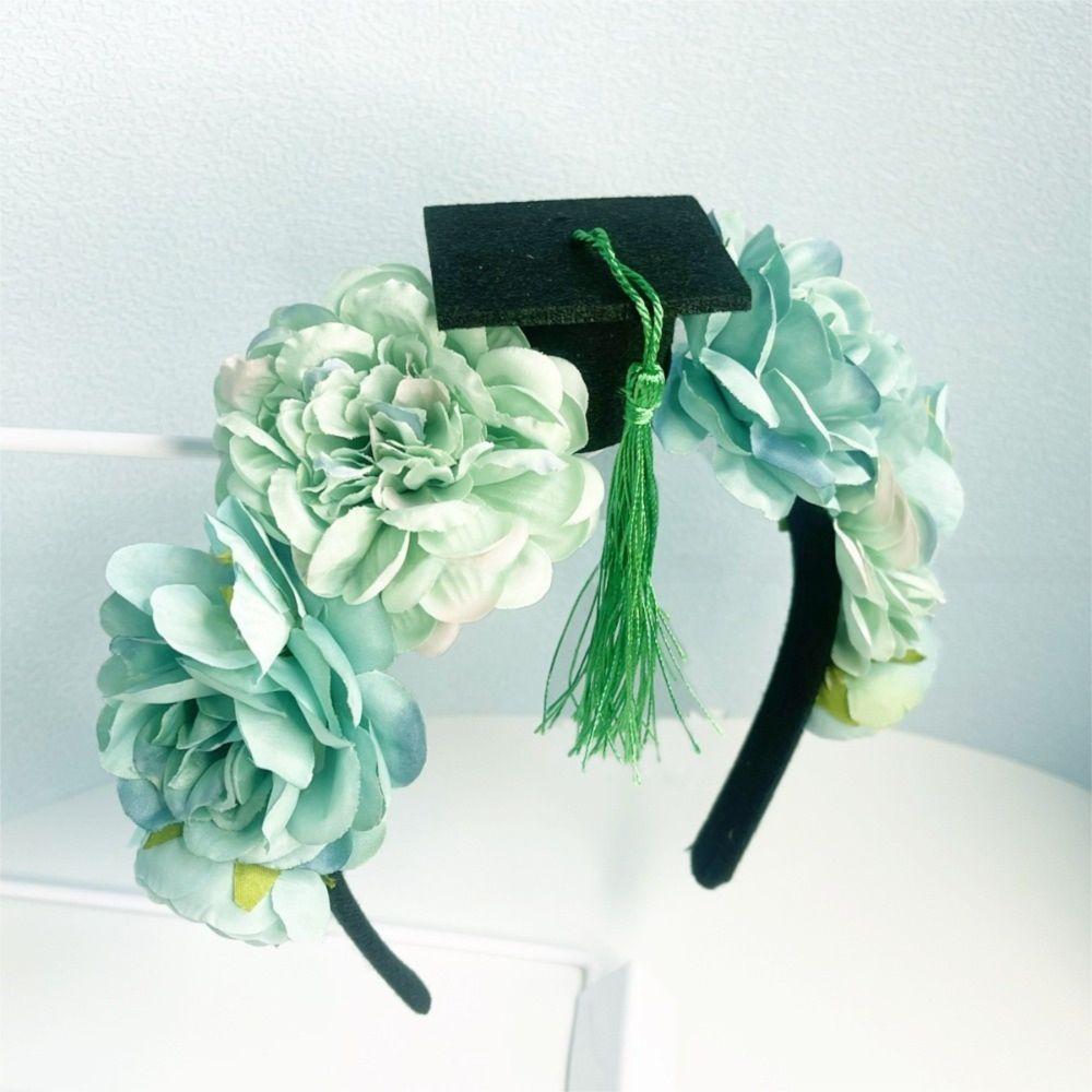 Doctor Flowers Hair Band Bachelor Academic Hat with Tassels Durable Mortar Board  College