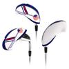 Чехол для клюшки CRAFTSMAN Golf Iron, набор из 10 штук (4-9, ПВ, АВ, ЮЗ, ЛВ) Неопреновый эластичный узор с американским флагом, белый, синий