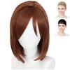 CaseEden Cosplay Wig, Short, 40cm, Heat-Resistant, Brown, Includes 2 Wig Nets