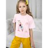 Футболка для девочек Одежда 2024 Одежда для девочек Розовый цветок Буква M Детский топ Футболки Детская одежда Дети Лето Ребенок