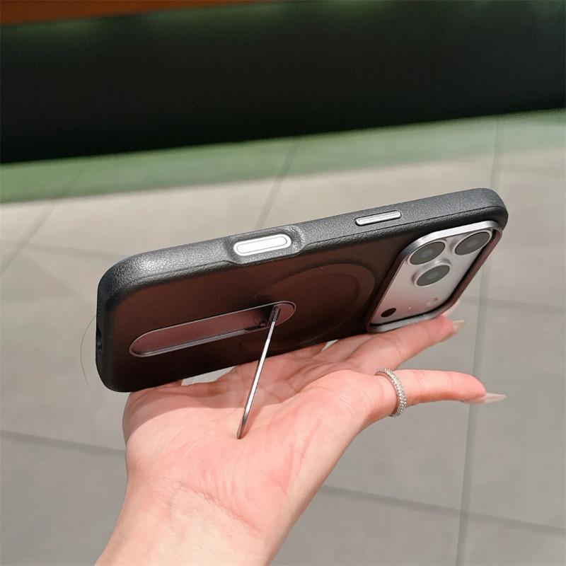 Чехол-подставка из кожи с магнитом для IPhone 17 16 15 14 13 17 Pro Max для беспроводной зарядки Magsafe Ударопрочный чехол