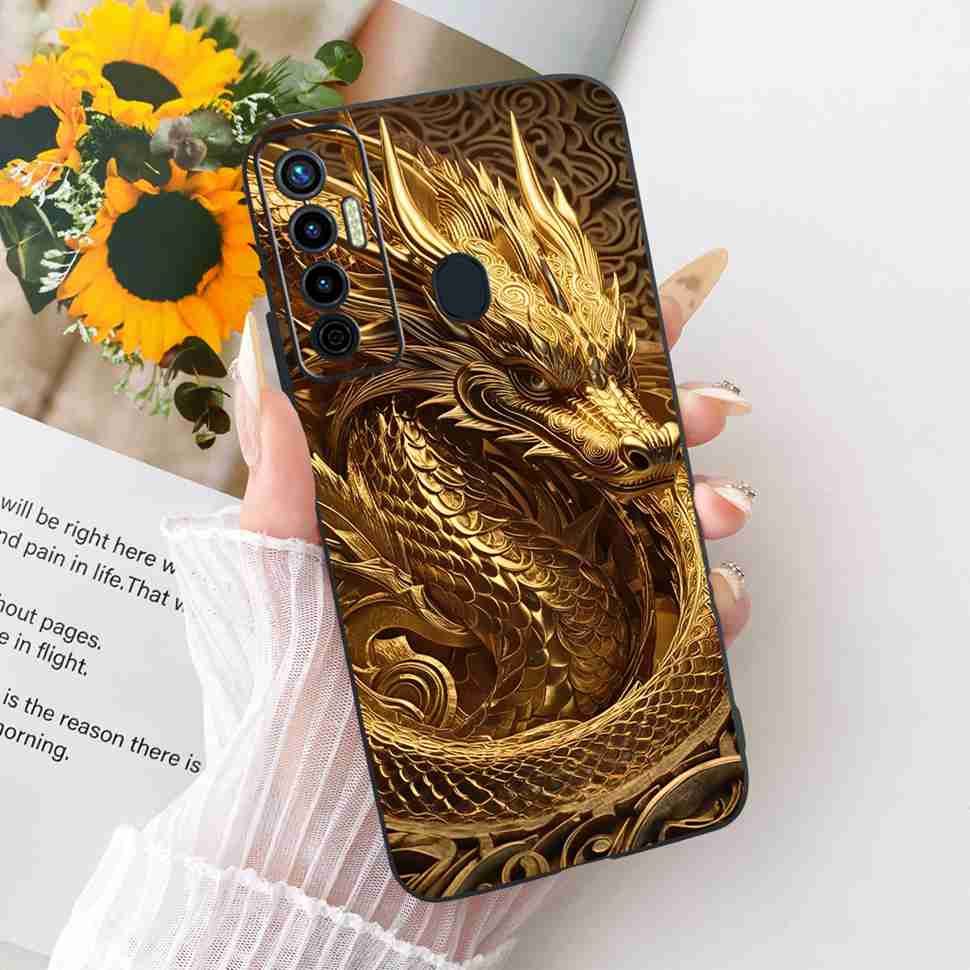 For Tecno Camon 17 CG6 CG6j Case Retro Cartoon Animals Silicone TPU Black Cover For Camon17 camon 17 Phone Casing Bumper