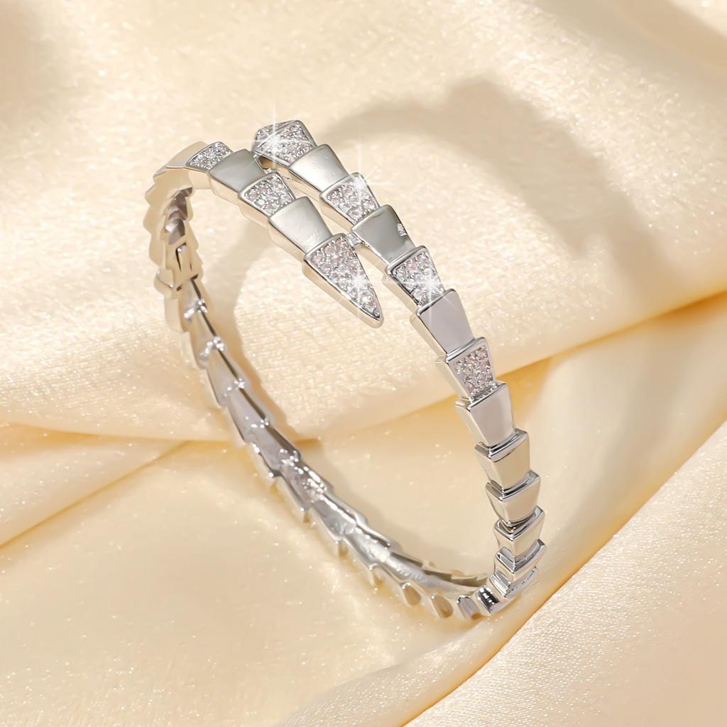 Small Niche Design Zircon Bracelet Snake Shaped Exquisite Luxury Fashion Bracelet Women's Accessories