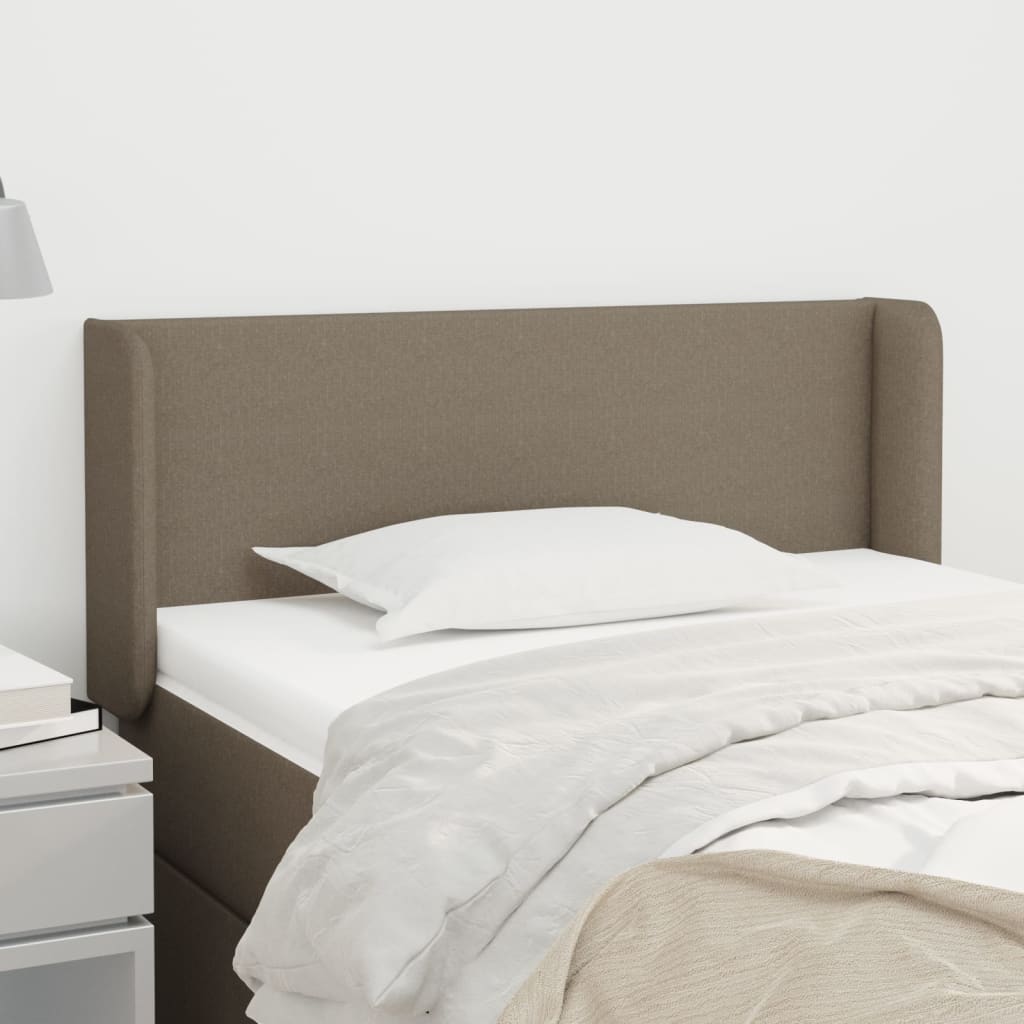 vidaXL Kopfteil mit Ohren Taupe 93x16x78/88 cm Stoff