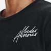 Under Armour Мужская футболка с круглым вырезом и короткими рукавами Snow Wash с буквенным принтом, черные 1373871-001