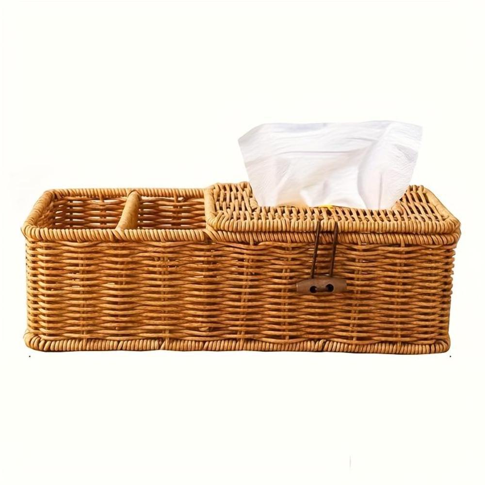 Woven Paper Towel Holder Vintage Style Tissue Dispenser New Napkin Storage Case  Desktop