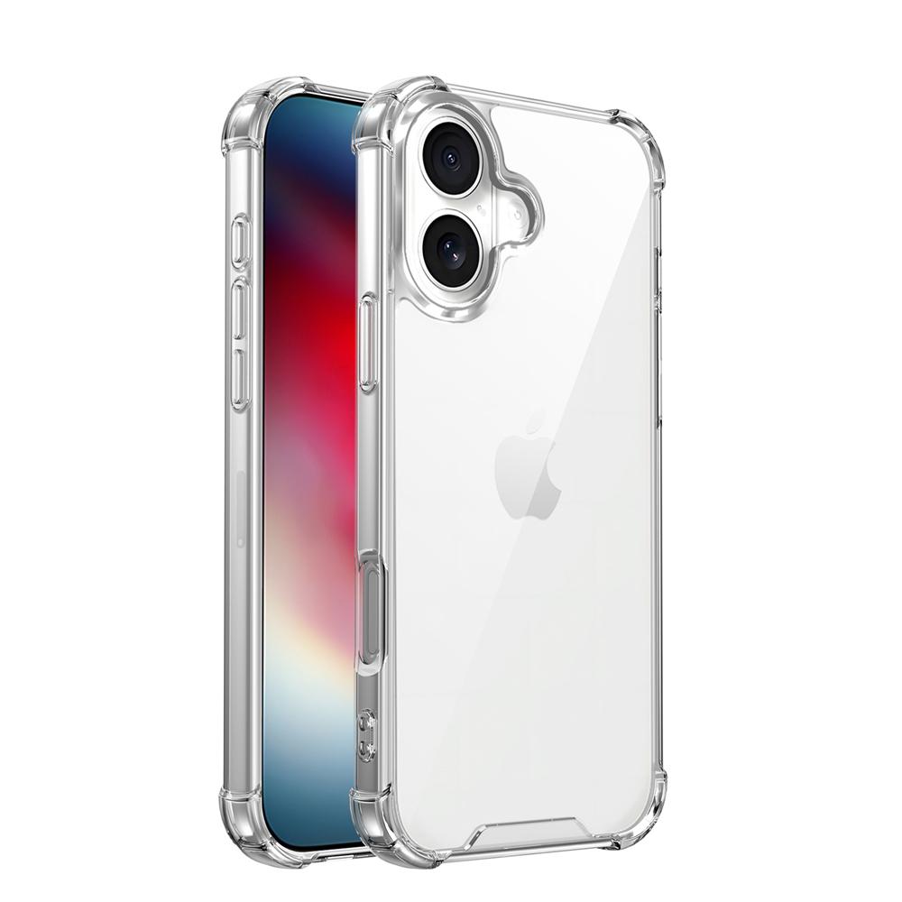 KEYSION Противоударный прозрачный чехол с защитой четырех углов для iPhone 12 13 14 15 16 Pro Max 16e Plus Прозрачная накладка на телефон из мягкого ТПУ+ПК