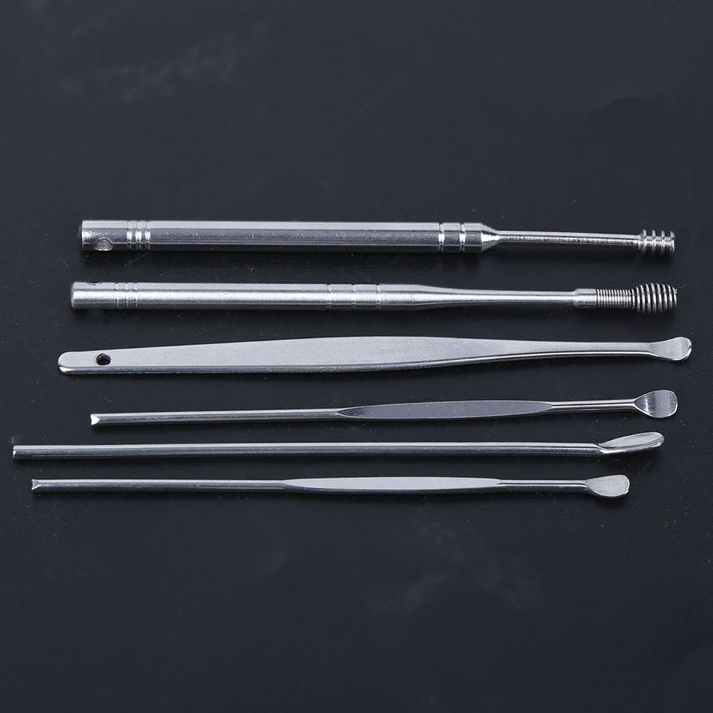 6 Pcs Spiral Head Ear Wax Pickers Stainless Steel Earwax Removal Kit Ear Wax Remover  Safe Cleaning